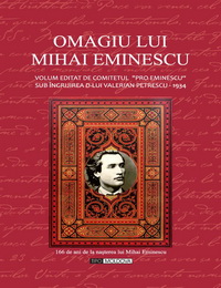 coperta carte omagiu lui mihai eminescu de pro eminescu, v. petrescu